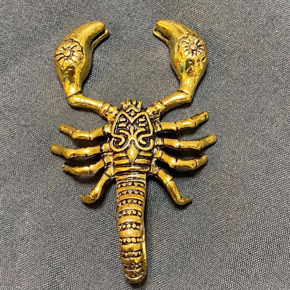 Gold Tone and Black Scorpion Pendant